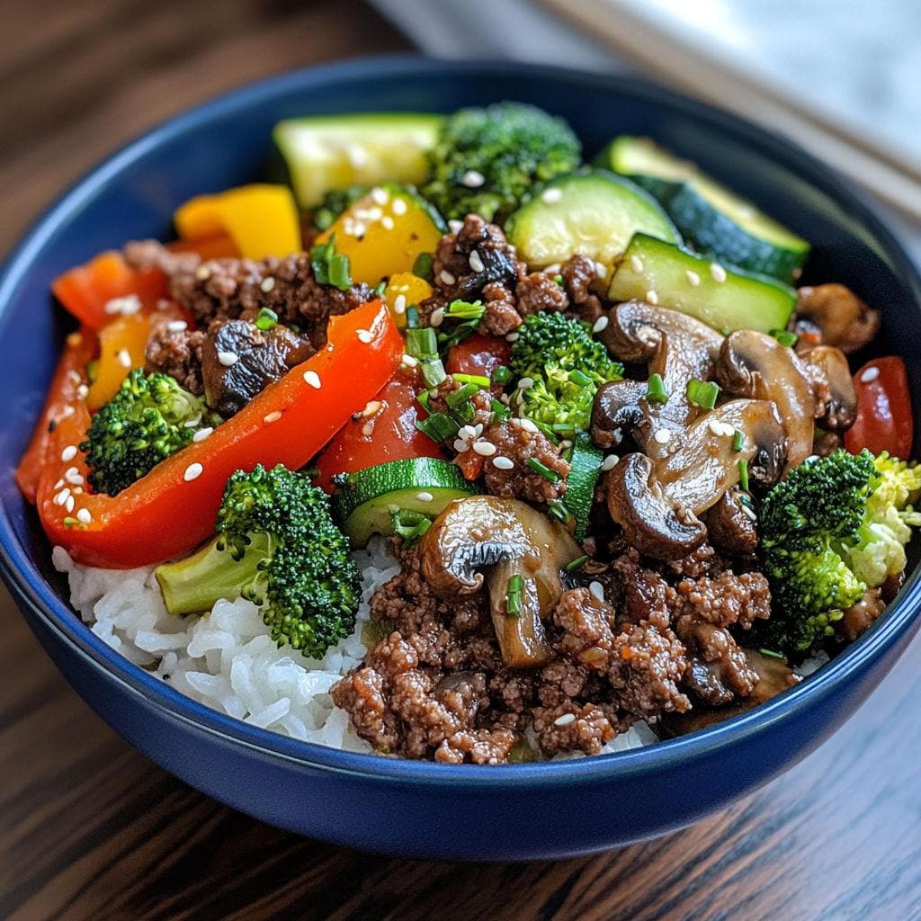 Ground Beef & Rice Bowl