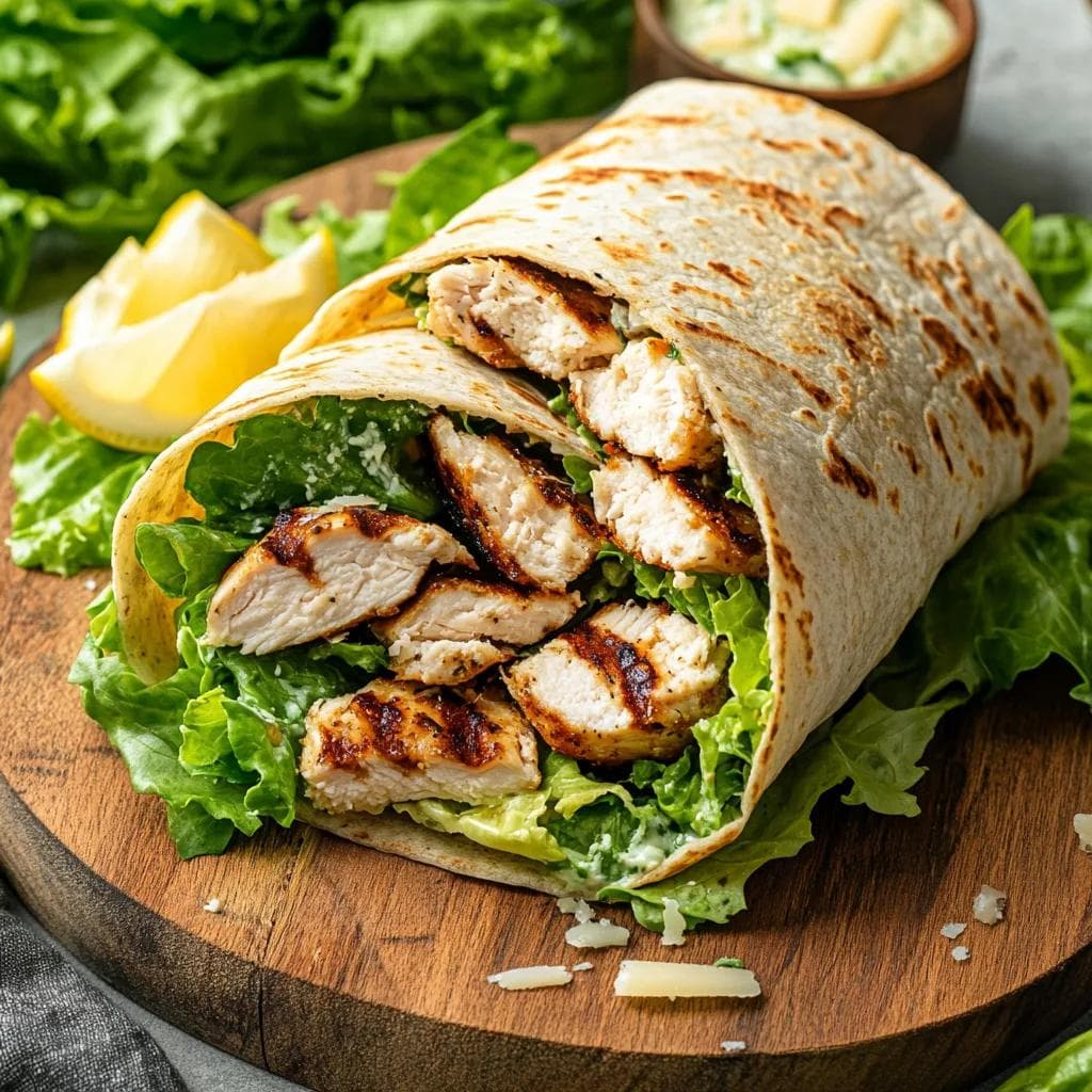 High Protein Caesar Chicken Wrap