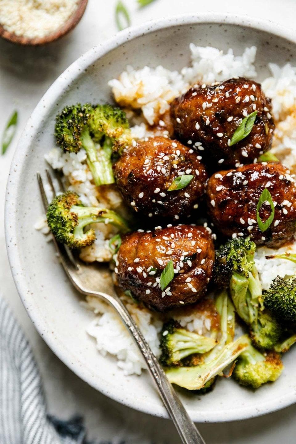 Honey Garlic Turkey Meatballs & Rice