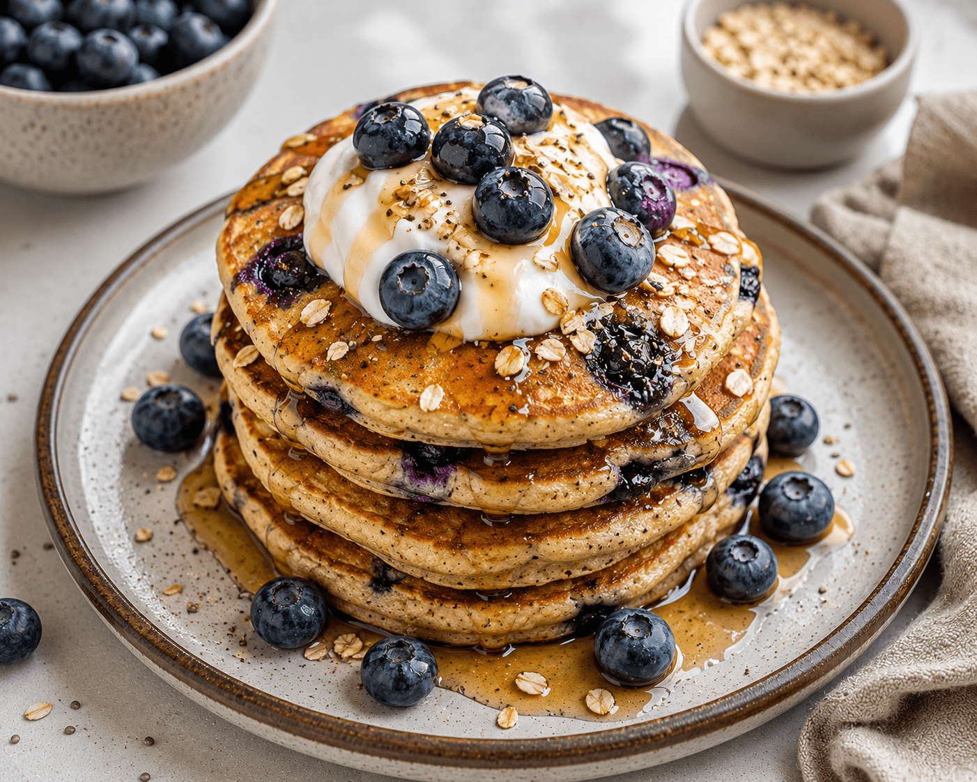 Blueberry Protein Pancakes