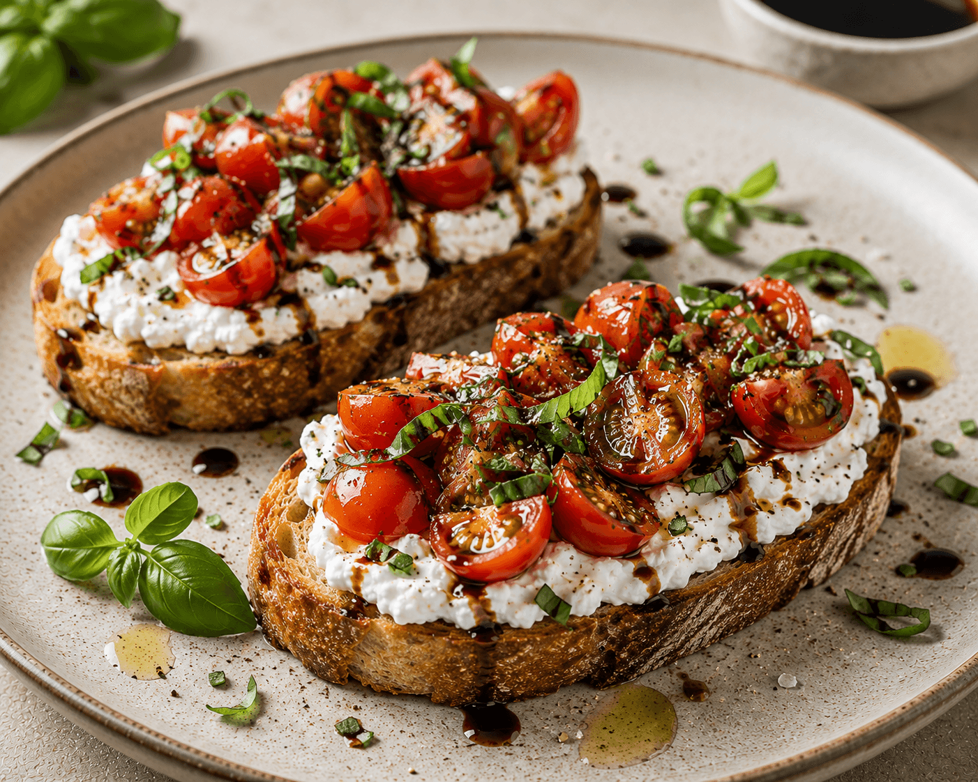 Whipped Cottage Cheese Bruschetta